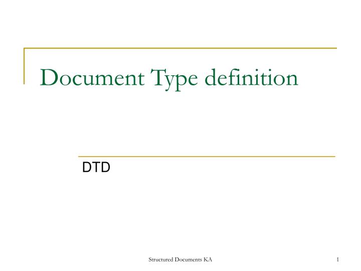 document type definition