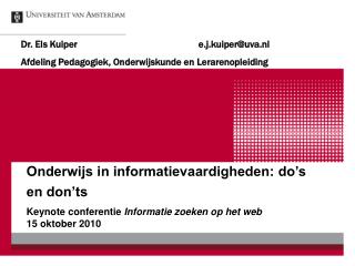onderwijs in informatievaardigheden do s en don ts