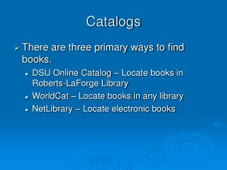 Catalogs