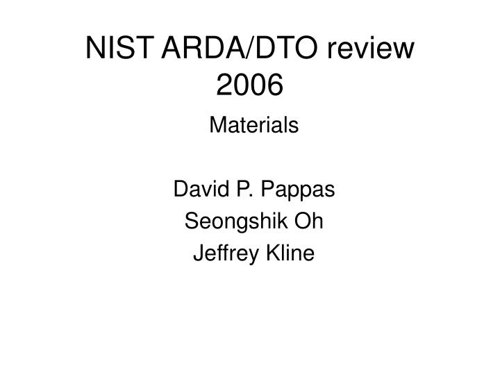nist arda dto review 2006