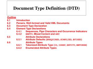 Document Type Definition (DTD)