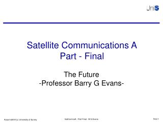 Satellite Communications A Part - Final