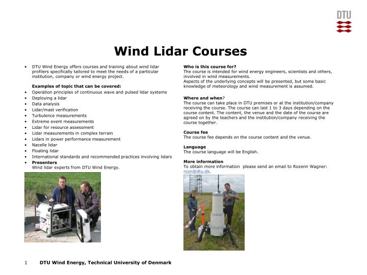 wind lidar courses