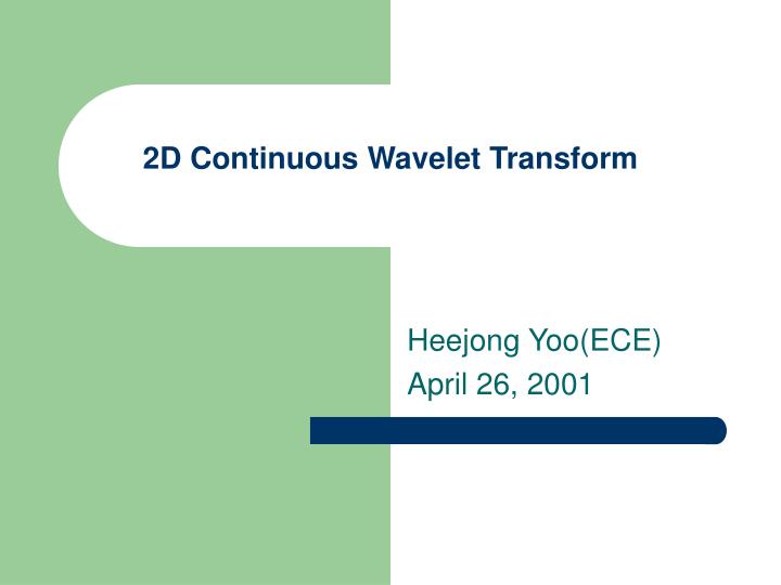 2d continuous wavelet transform