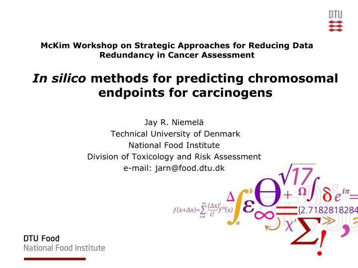 mckim workshop on strategic approaches for reducing data redundancy in cancer assessment