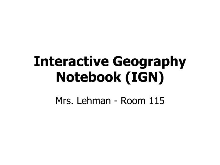 interactive geography notebook ign