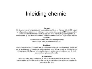 inleiding chemie