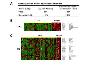 Gene expression profiles as predictors of relapse