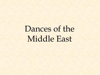 Dances of the Middle East