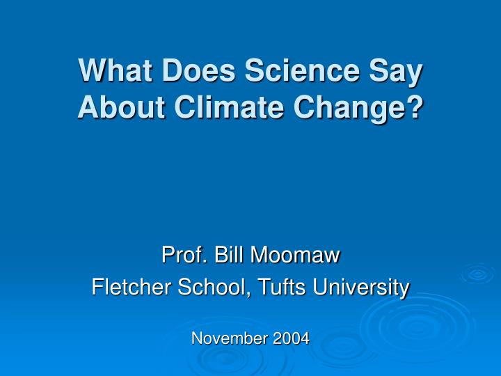 what does science say about climate change