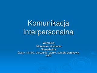 komunikacja interpersonalna