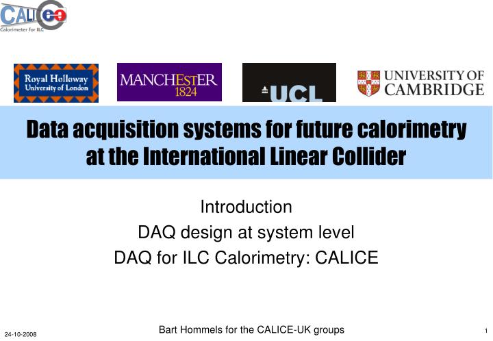 data acquisition systems for future calorimetry at the international linear collider