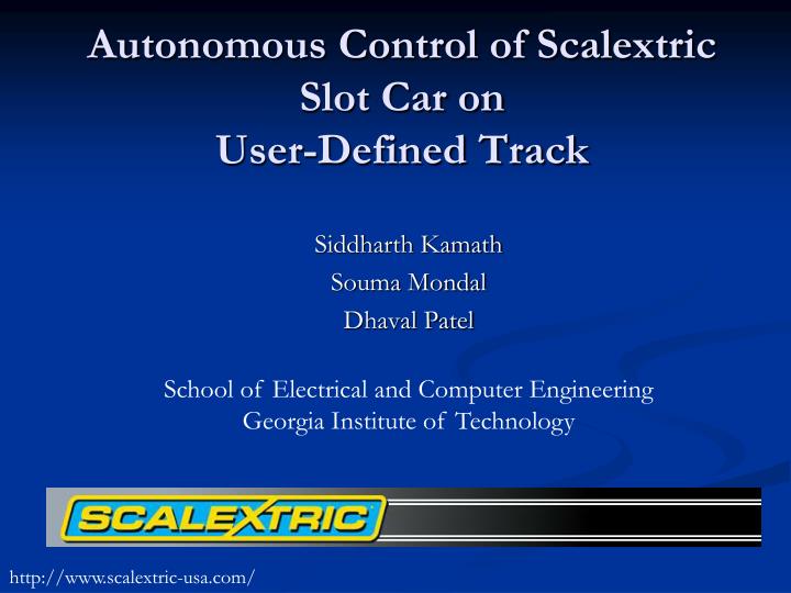 autonomous control of scalextric slot car on user defined track