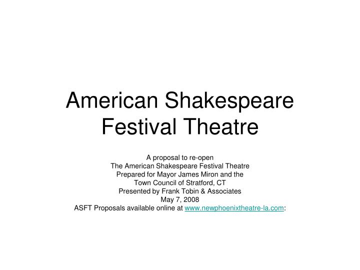 american shakespeare festival theatre