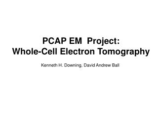 PCAP EM Project: Whole-Cell Electron Tomography