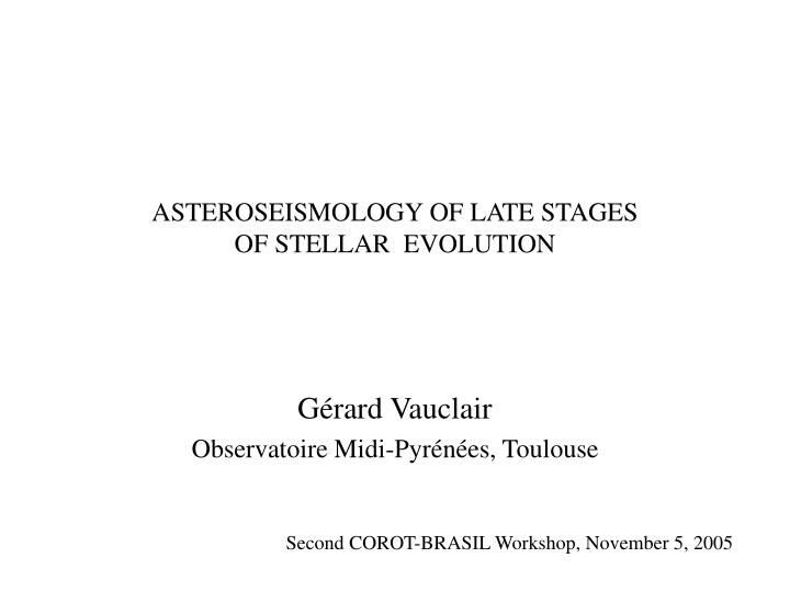 asteroseismology of late stages of stellar evolution