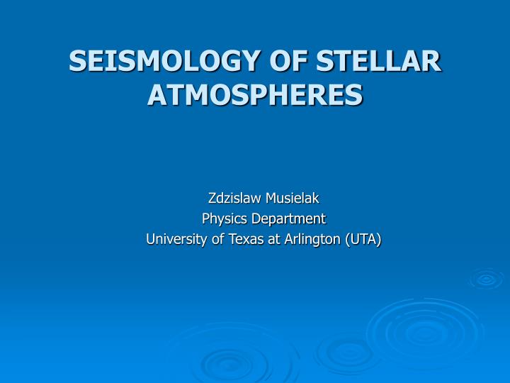 seismology of stellar atmospheres