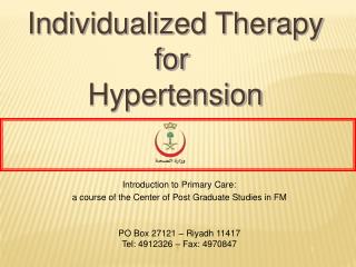 Individualized Therapy for Hypertension