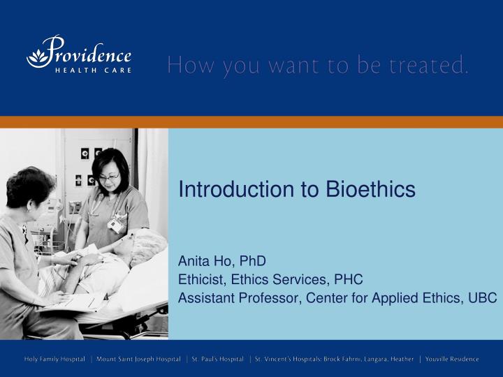 introduction to bioethics