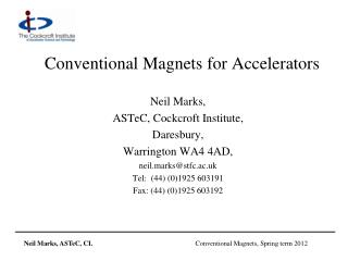 Conventional Magnets for Accelerators