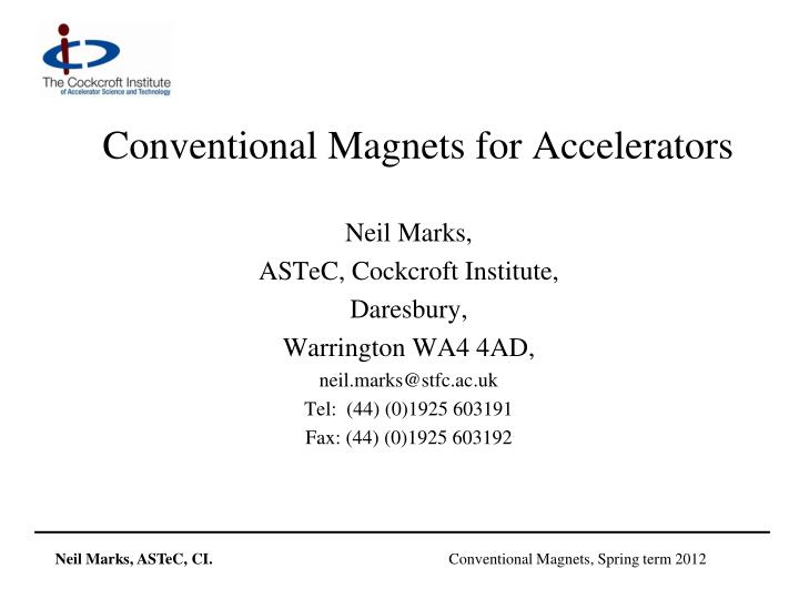 conventional magnets for accelerators