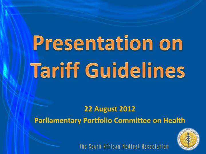 presentation on tariff guidelines