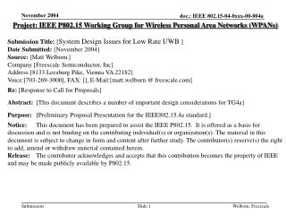 Project: IEEE P802.15 Working Group for Wireless Personal Area Networks (WPANs)