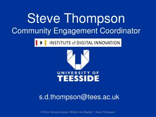 Steve Thompson Community Engagement Coordinator