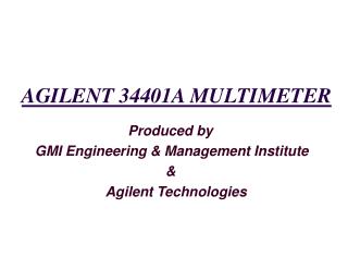 AGILENT 34401A MULTIMETER