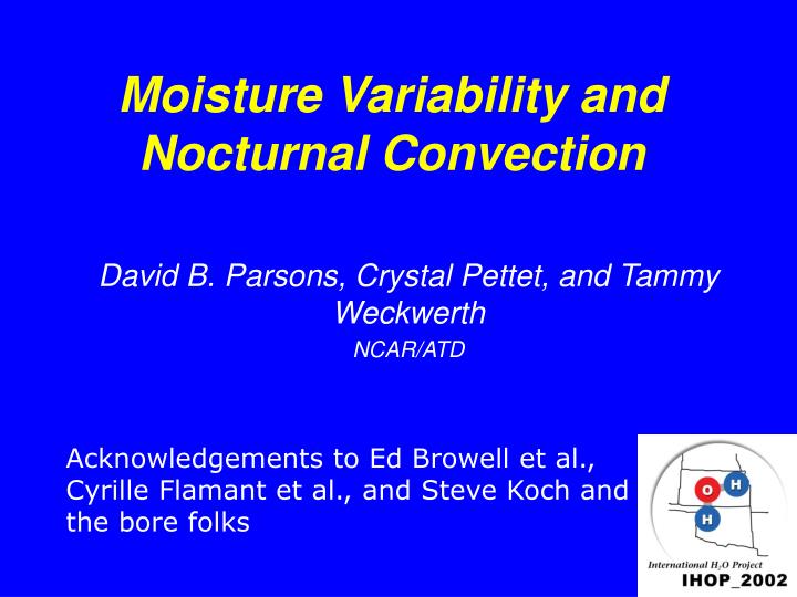moisture variability and nocturnal convection