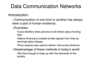 Data Communication Networks