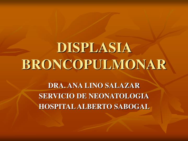 displasia broncopulmonar