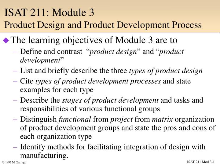 isat 211 module 3 product design and product development process