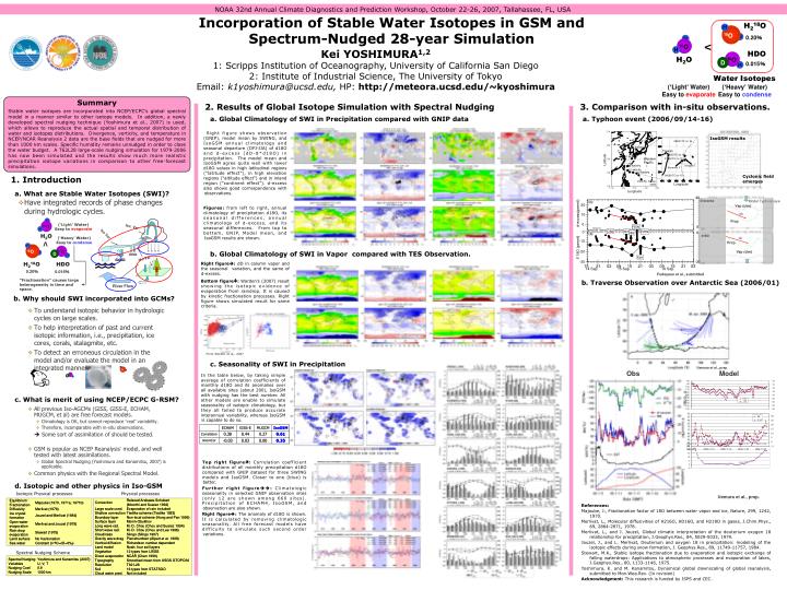 incorporation of stable water isotopes in gsm and spectrum nudged 28 year simulation