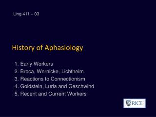 History of Aphasiology