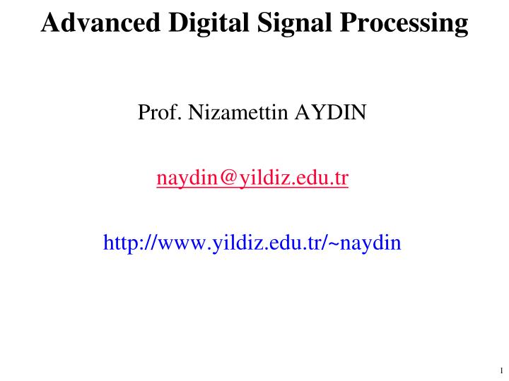 advanced digital signal processing