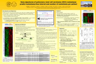 Gene signatures of pulmonary renal cell carcinoma (RCC) metastases