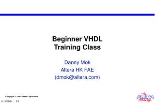 Beginner VHDL Training Class