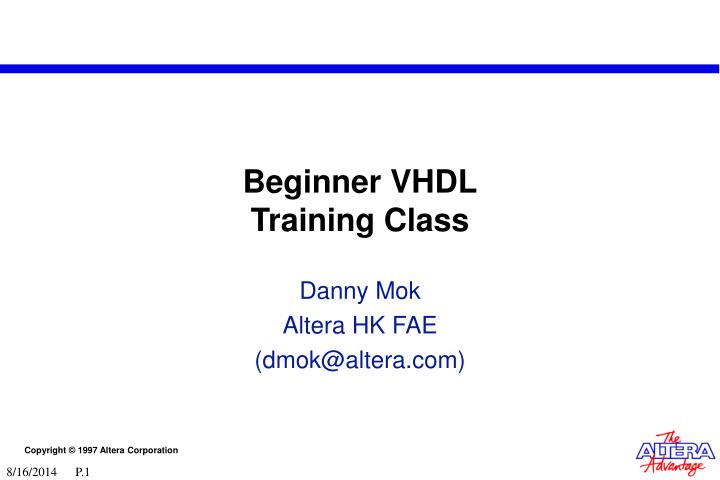 beginner vhdl training class