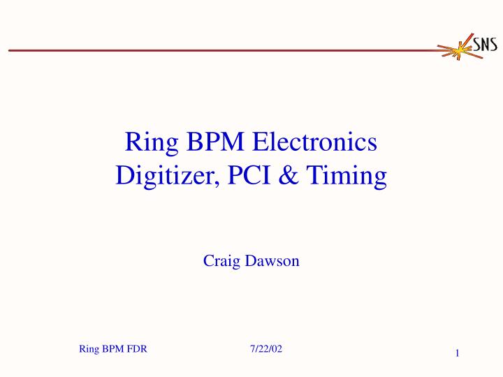 ring bpm electronics digitizer pci timing
