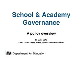 School &amp; Academy Governance