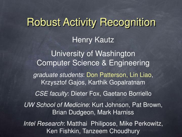 robust activity recognition