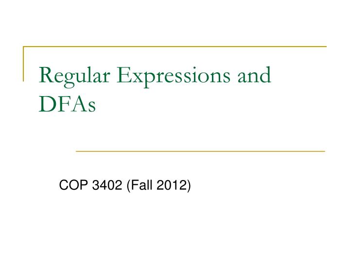 regular expressions and dfas