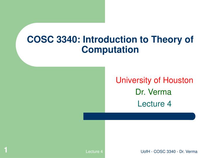 cosc 3340 introduction to theory of computation