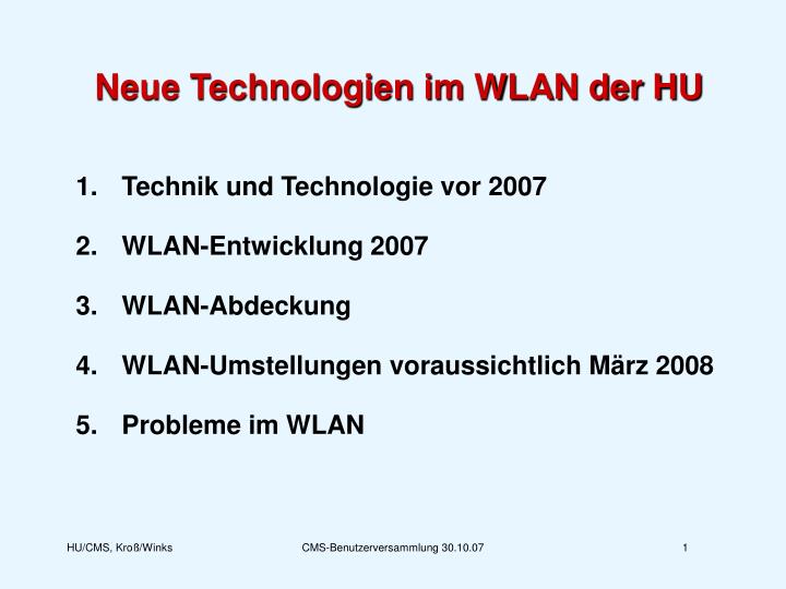 neue technologien im wlan der hu