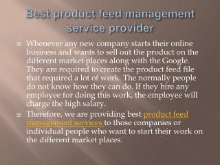 Product Feed Management