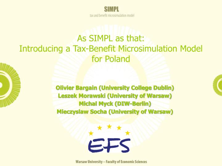 as simpl as that introducing a tax benefit microsimulation model for poland