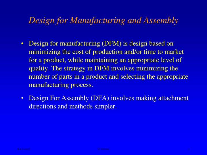 design for manufacturing and assembly