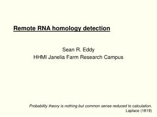 Remote RNA homology detection