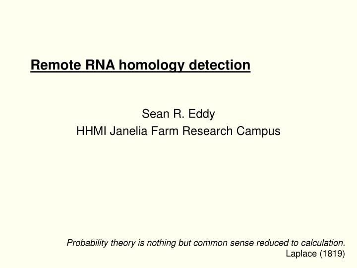remote rna homology detection